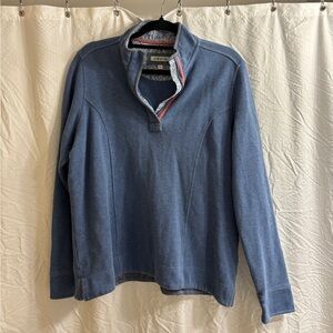 Orvis 1/4 Zip Pullover Print Collar. Size L.